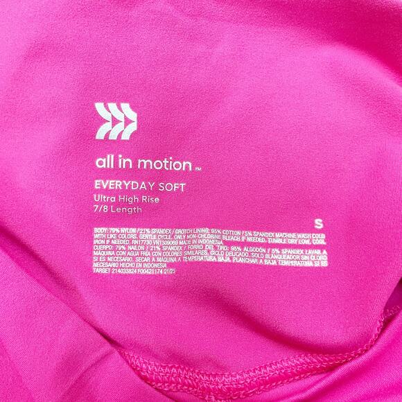 All In Motion Women's Everyday Soft Ultra High Rise 7/8 Leggings Berry Pink S - Picture 6 of 6